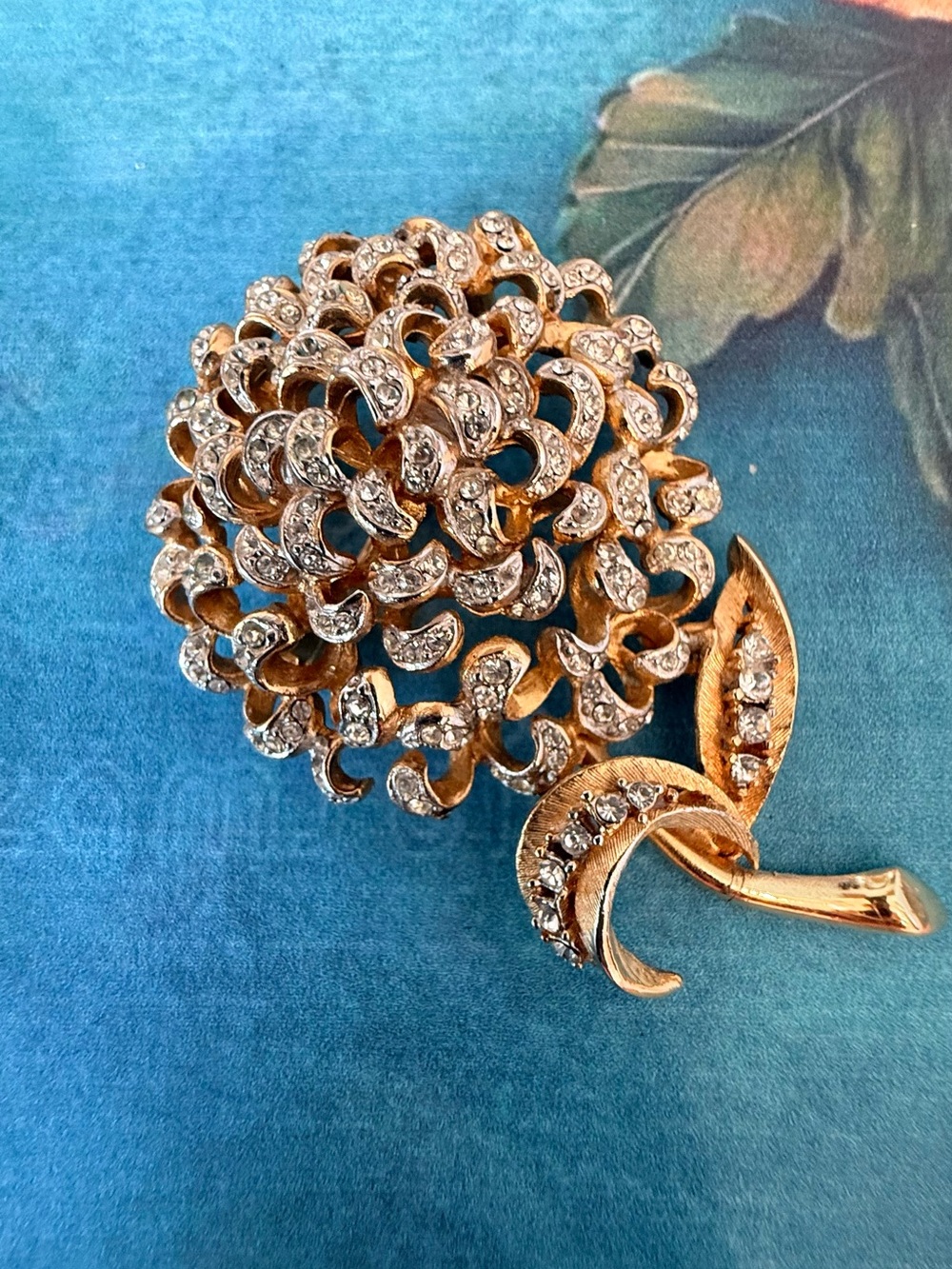 Gold-Tone Crystal Floral Brooch - Women Jewelry